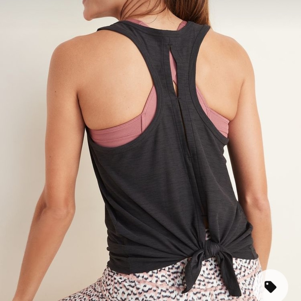 Old Navy Women’s Breathe ON Tie-Back Performance Tie Dye Tank Top Black Size L